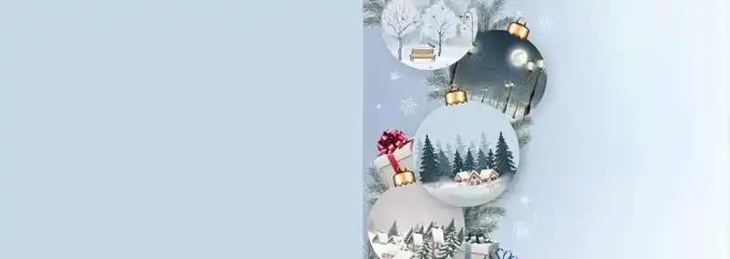 Kerstkaart 2025 kerstdagen kerstballen