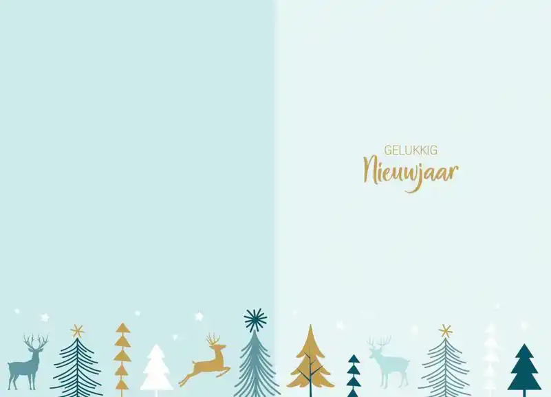 Kerstkaart 2025 Kerstdagen getekend groen goud