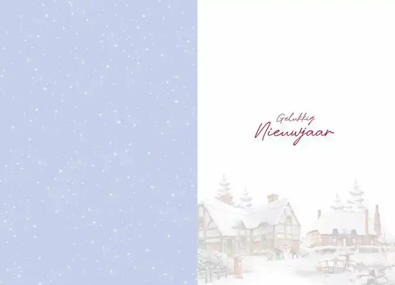 Kerstkaart 2025 fijne feestdagen dorp/ prettige kerstdagen dorp